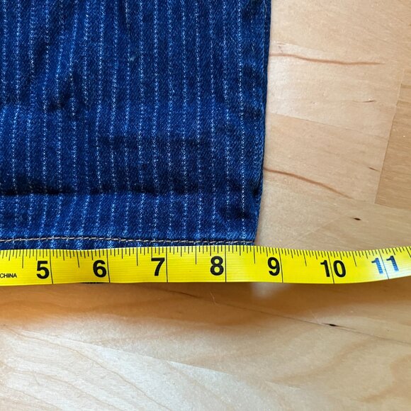 Levi's Blue Pin Stripe Straight Leg Jeans Classic Fit 34 - Picture 9 of 12